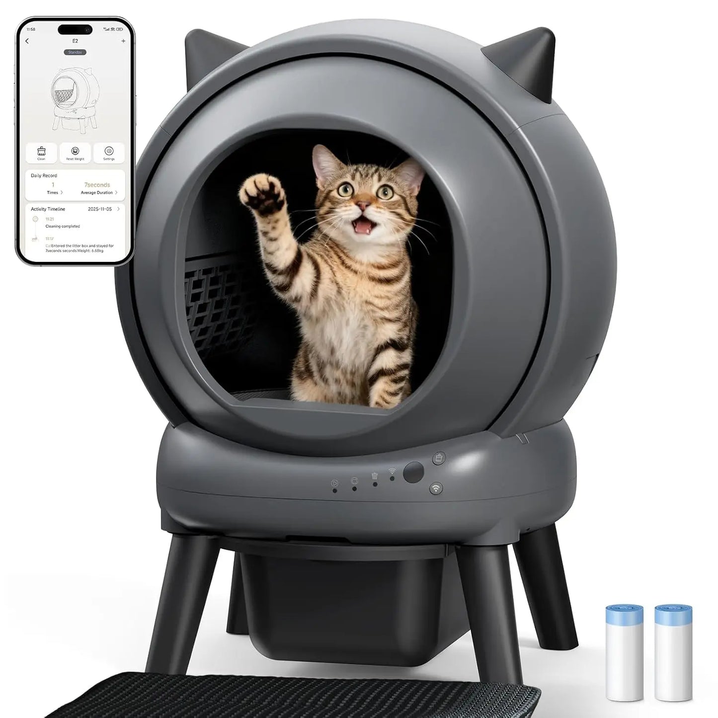 Automatic Self-Cleaning Cat Litter Box with Smart APP Control, Hygienic Pet Use, Custom