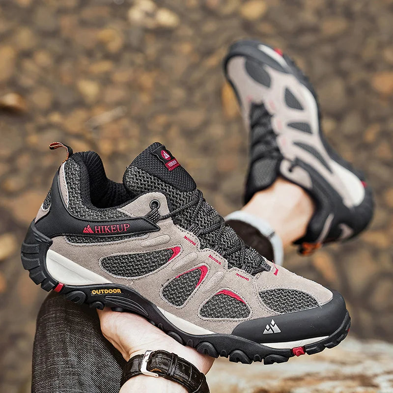 HIKEUP Mens Hiking Shoes Non Slip Durable Breathable Outdoor Footwear