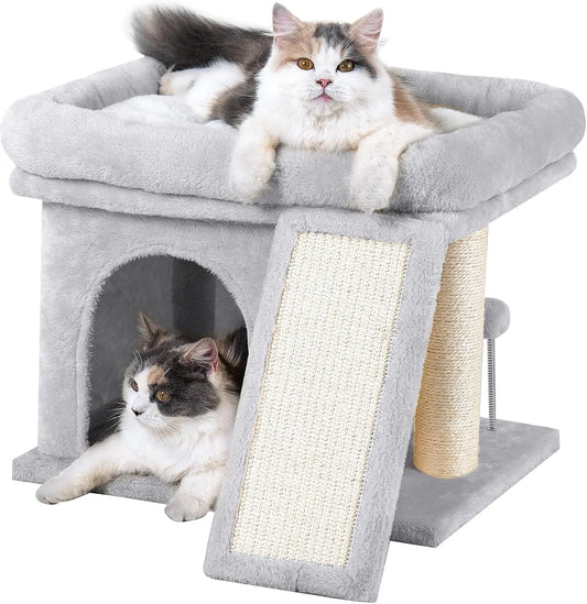 Aechonow Palatial Cat Tree Tower With Large Perch And Bed