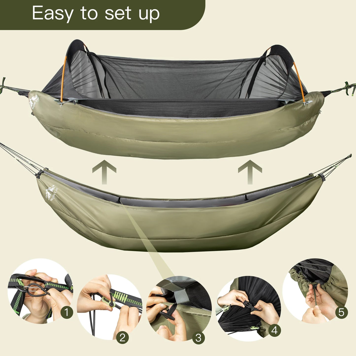 Insulated Hammock Underquilt Sleeping Bag Four Season Lightweight Warm