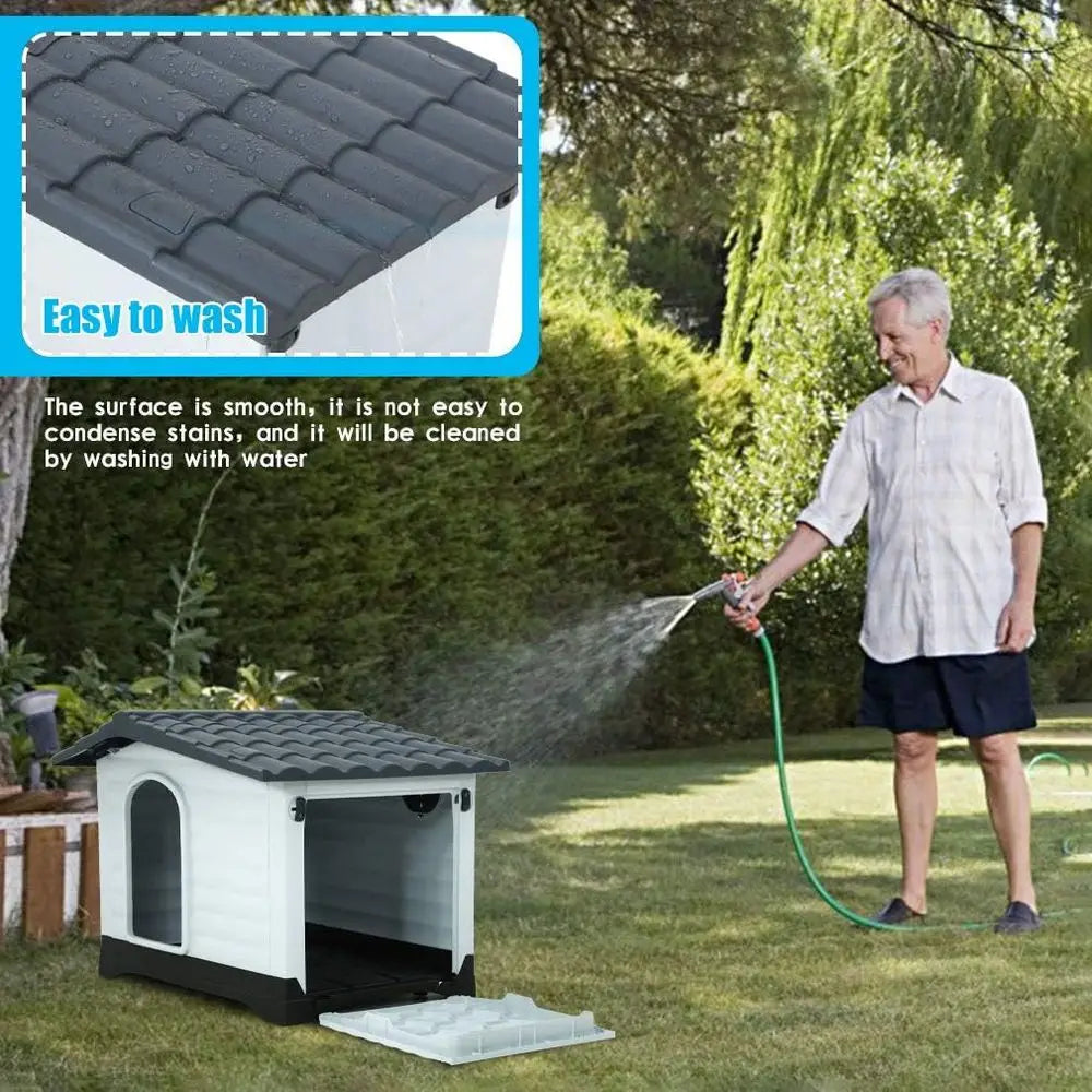 Water Resistant Plastic Dog House For Indoor Outdoor Pet Kennel