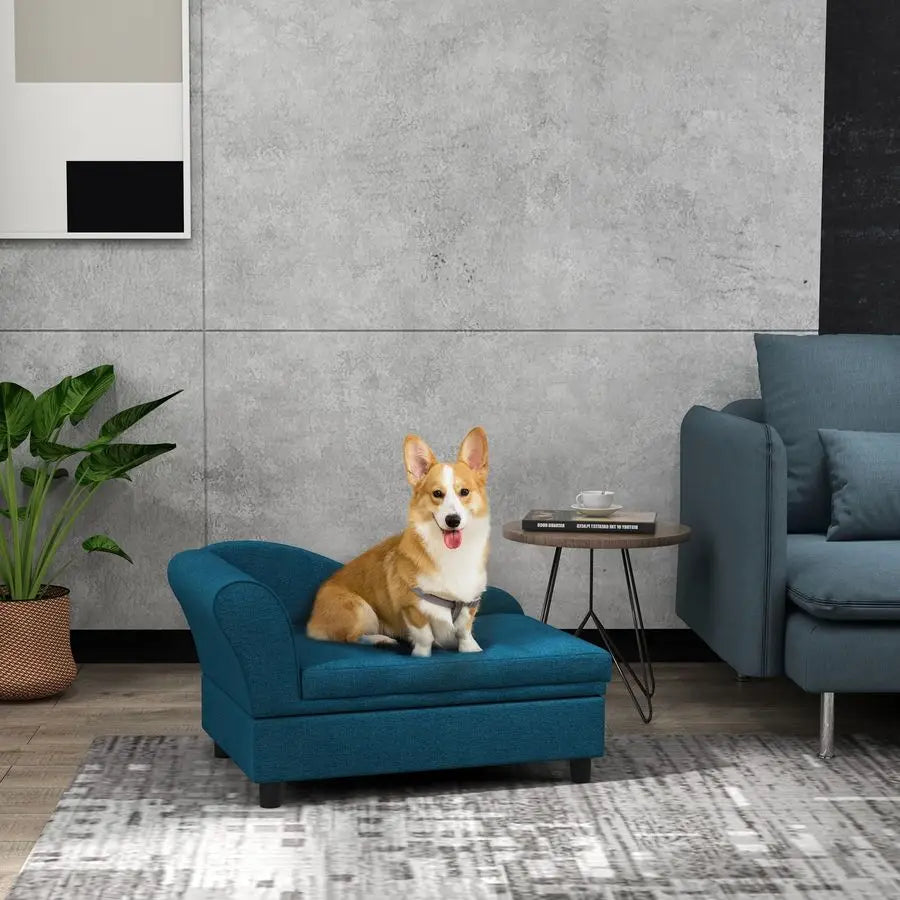 Elevated Pet Bed With Hidden Storage And Tufted Cushion