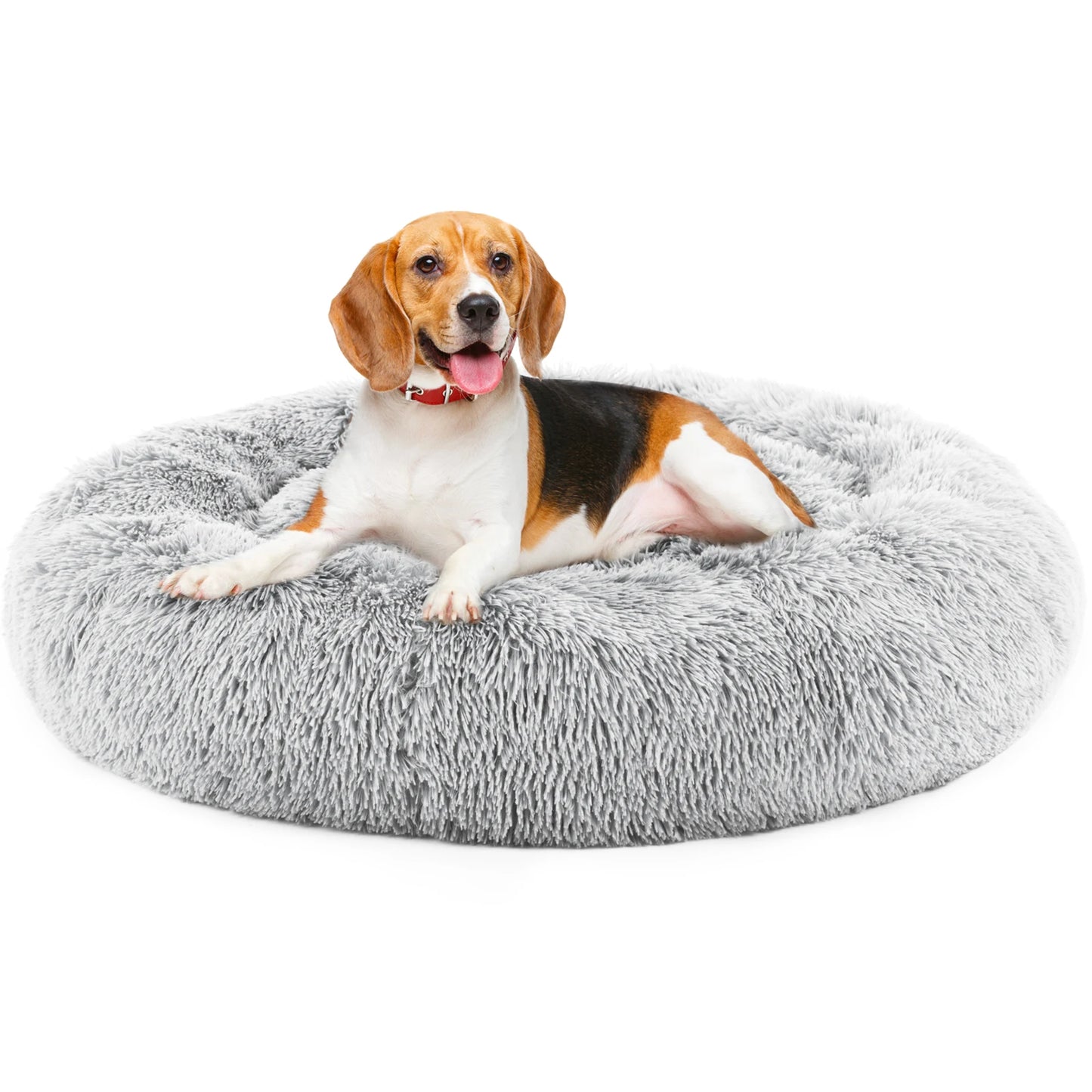 JHK Calming Dog Bed Washable Plush Faux Fur Round Bed