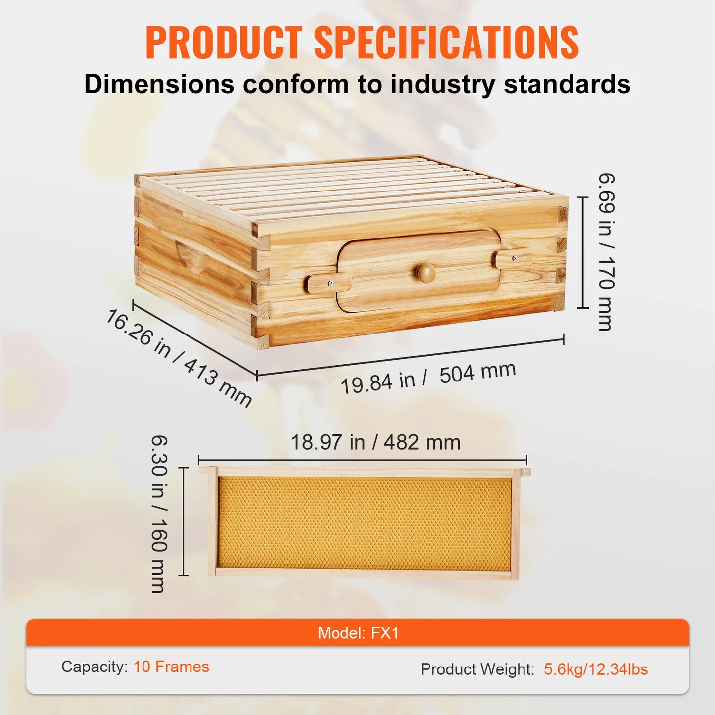 SucceBuy Cedar Langstroth Beehive Starter Kit With Acrylic Windows