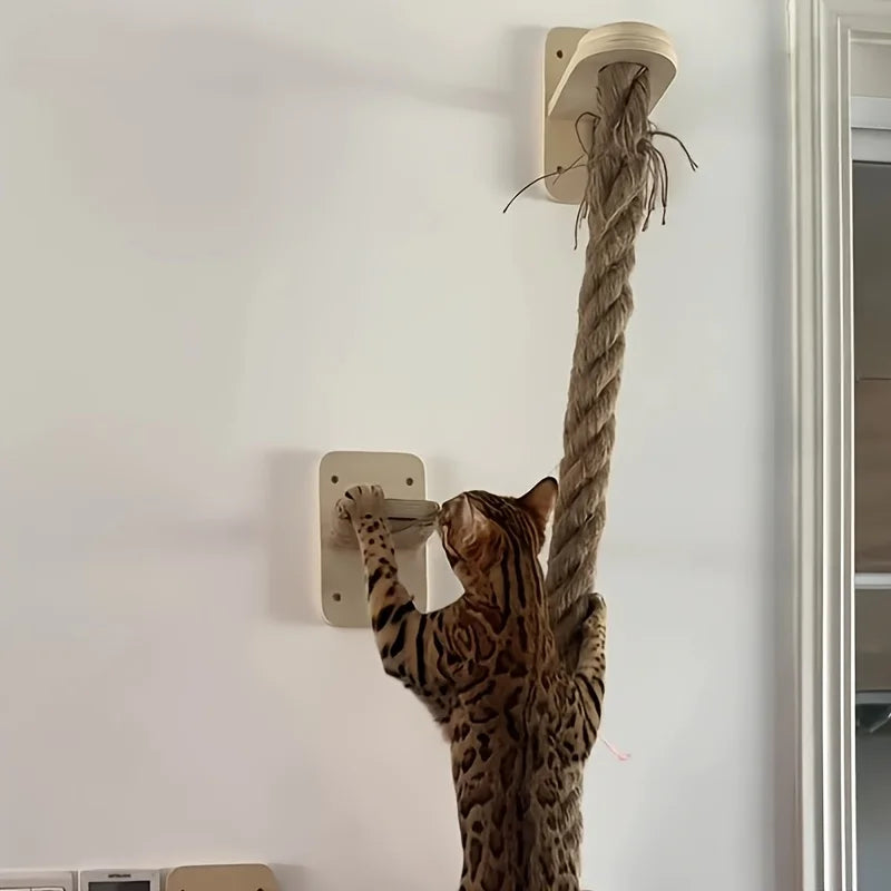 CZBNYX Wall Mounted Cat Tree With Rope Climbing Tower And Scratching Post