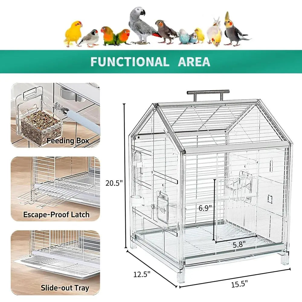 Portable Bird Cage for Travel and Vet Visits Small Parrots