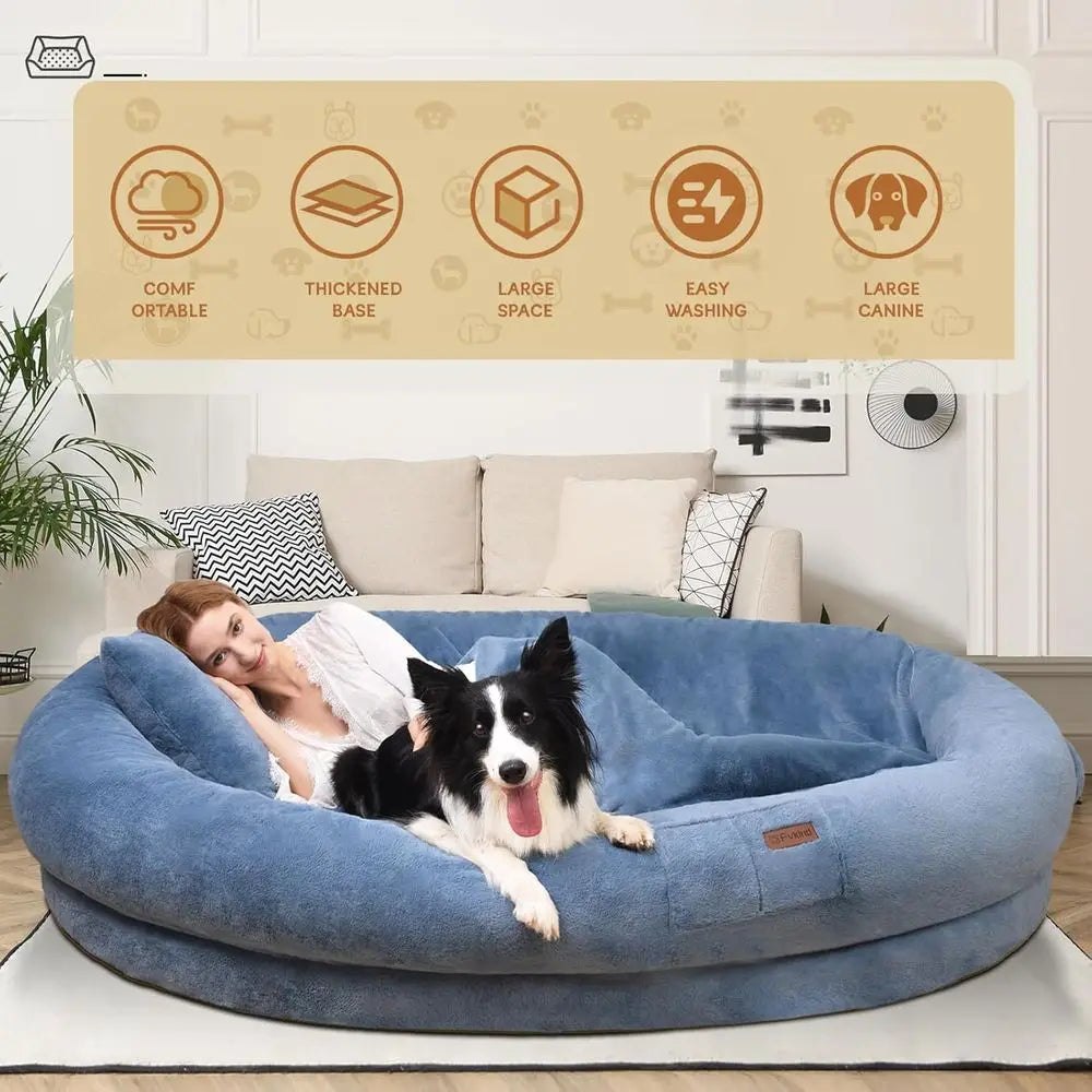 Orthopedic Dog Bed With Blanket And Pillow