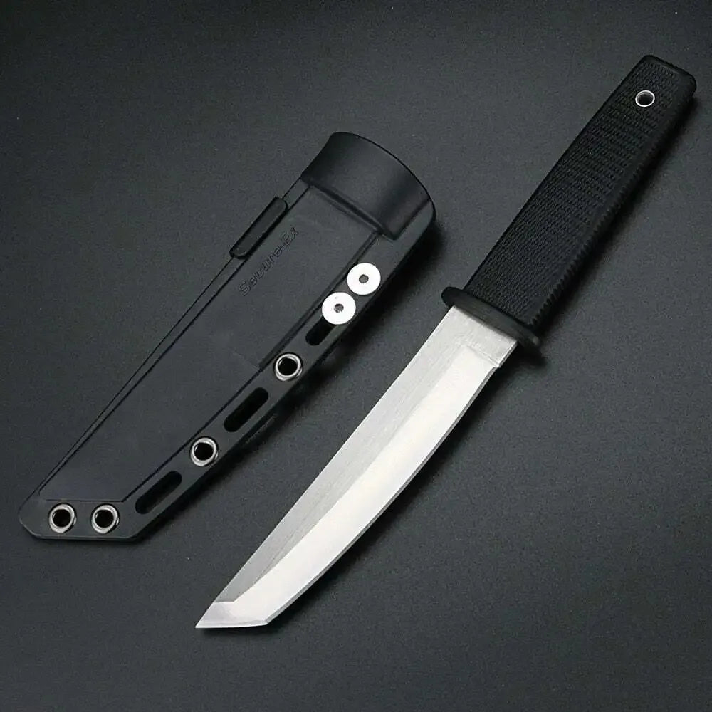 58HRC Fixed Blade Knife - 9.6" Outdoor Camping Survival Hunting Bushcraft Knife w/Sheath, Lightweight 4.9oz, High Hardness Strai