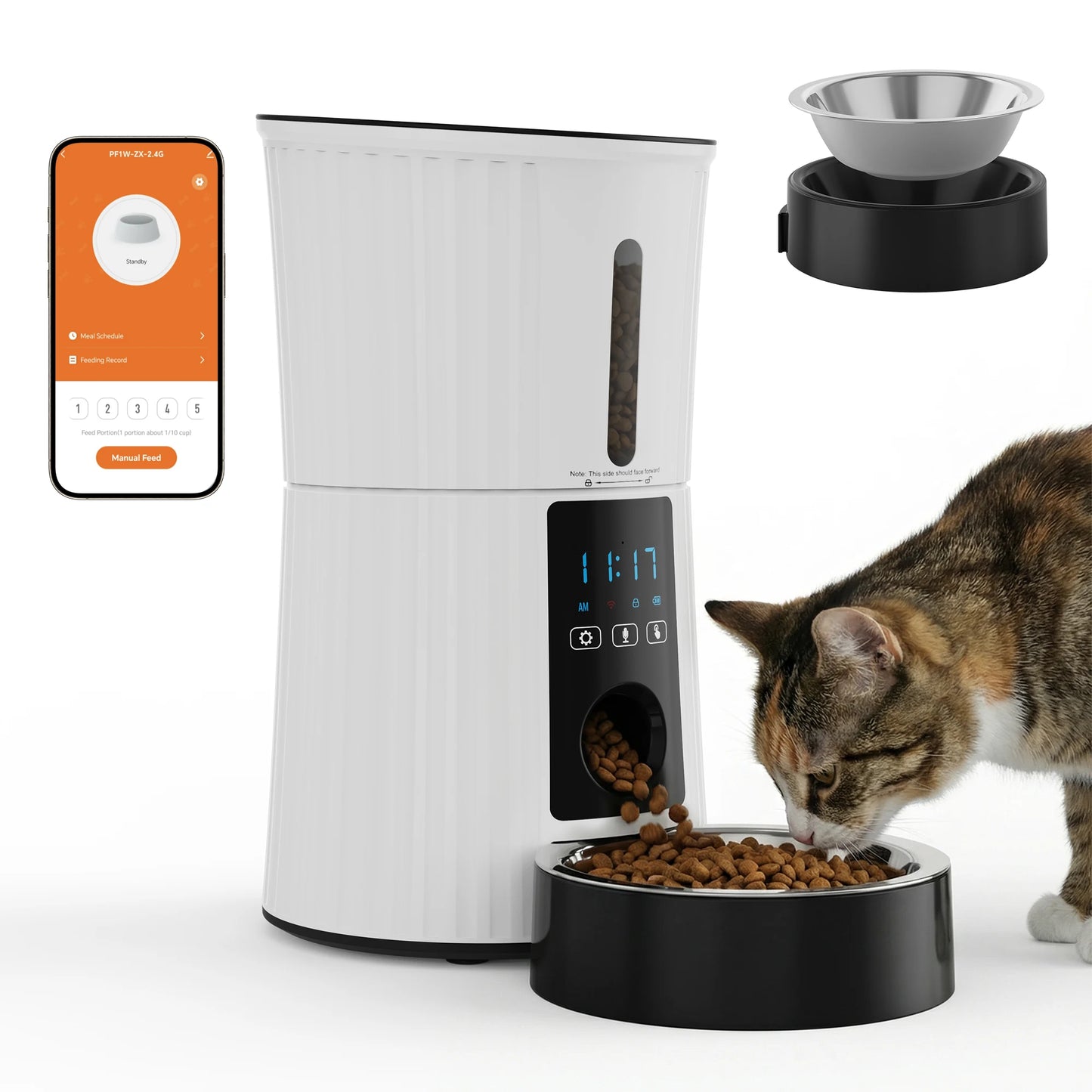 Automatic Cat Feeder With WiFi Timed Dispenser And App Control