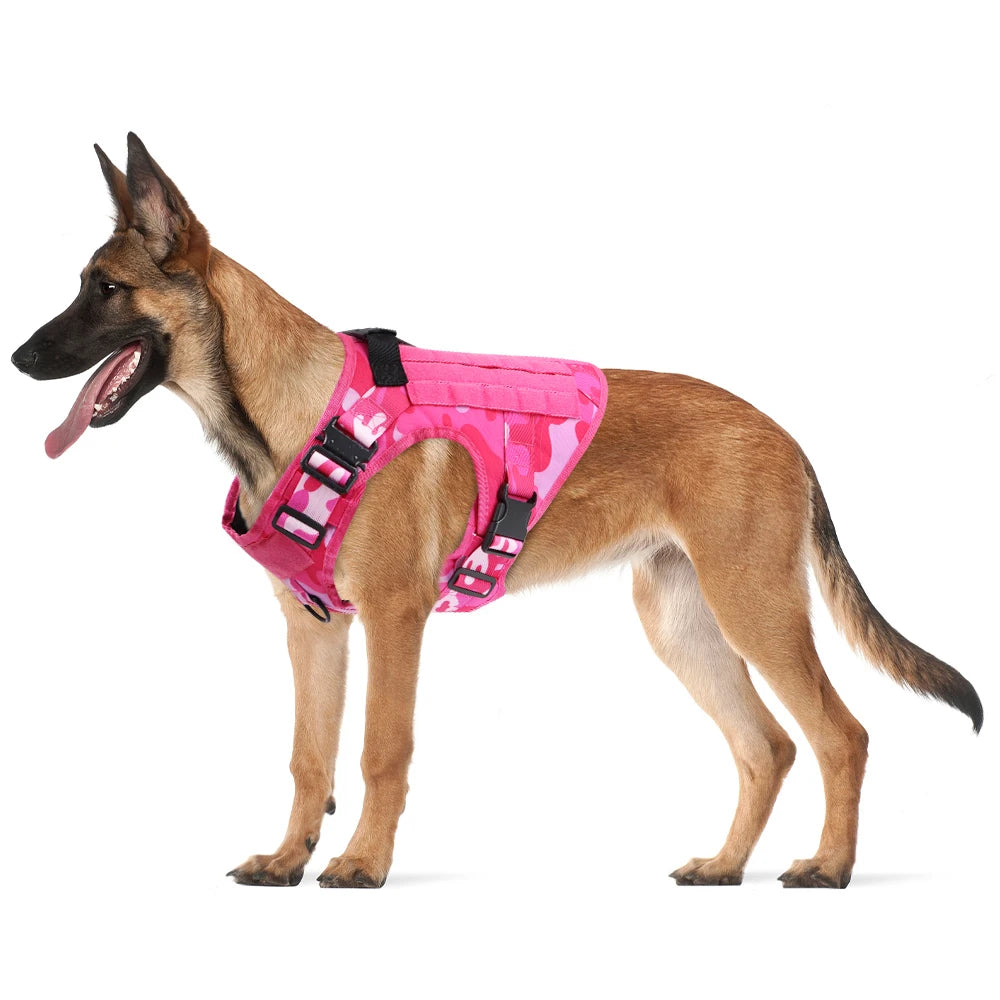 PETRAVELCN Military Camouflage Dog Harness For Large Dogs