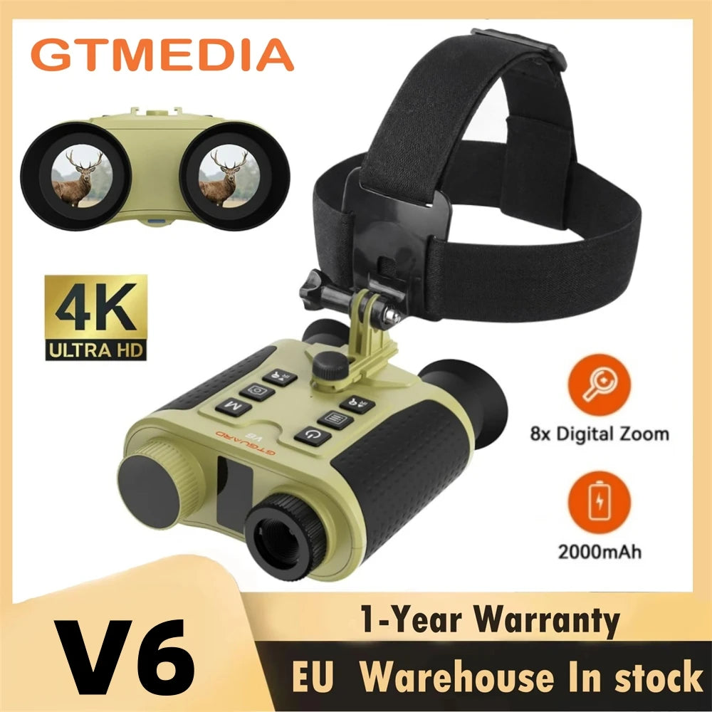 GTMEDIA V6 4K Digital Zoom Night Vision Binoculars Laser Rangefinder