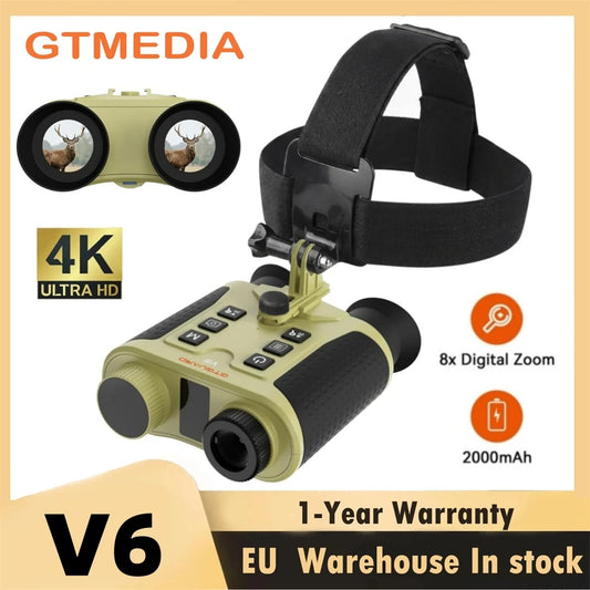 GTMEDIA V6 4K Digital Zoom Night Vision Binoculars Laser Rangefinder