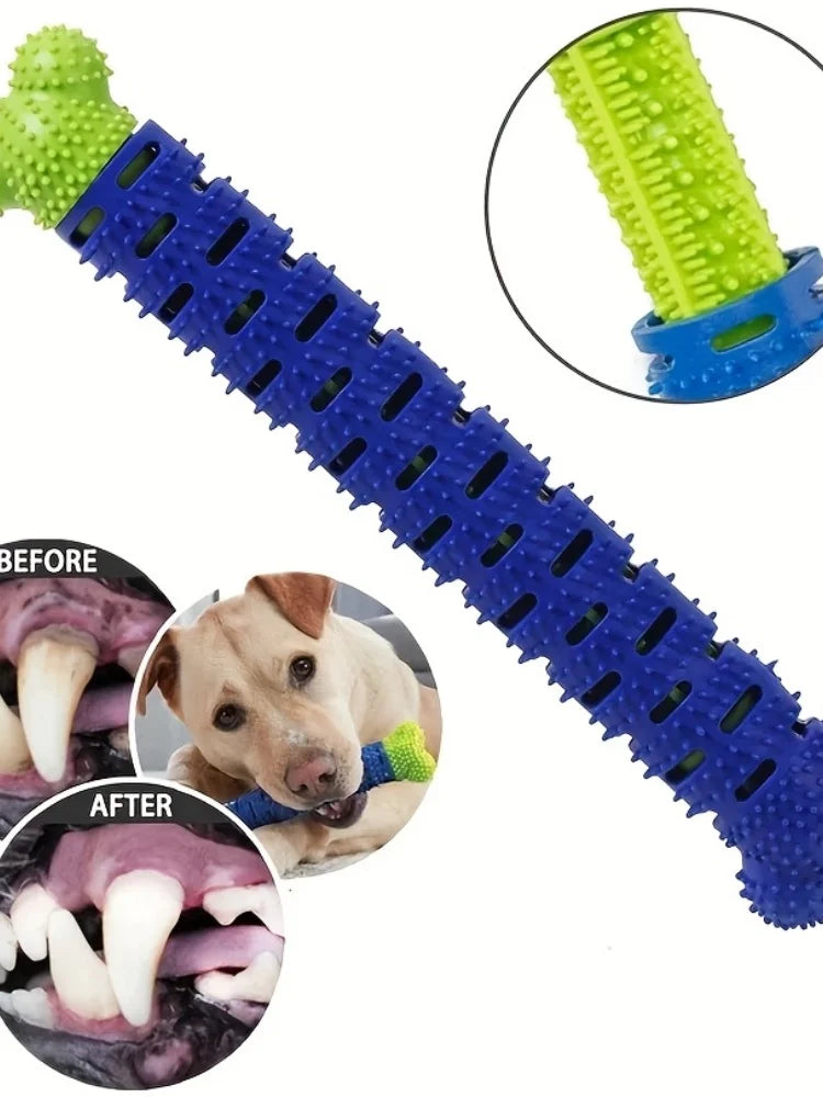 Dog Tooth Cleaning Chew Toy, Rubber Dental Massager & Grinding Stick for Teeth Cleaning, Pet Oral Health & Chewing