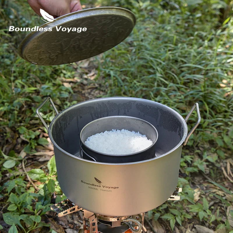Boundless Voyage Titanium Outdoor Cooking Pot With Lid
