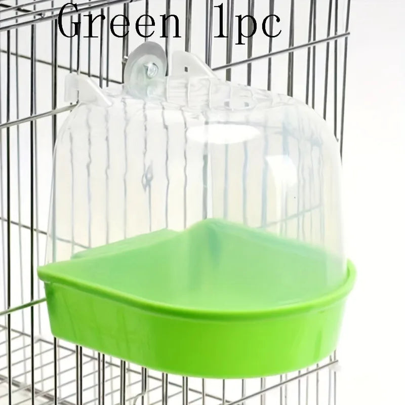 Transparent Bird Bath Tub For Parrots Lovebirds Conures
