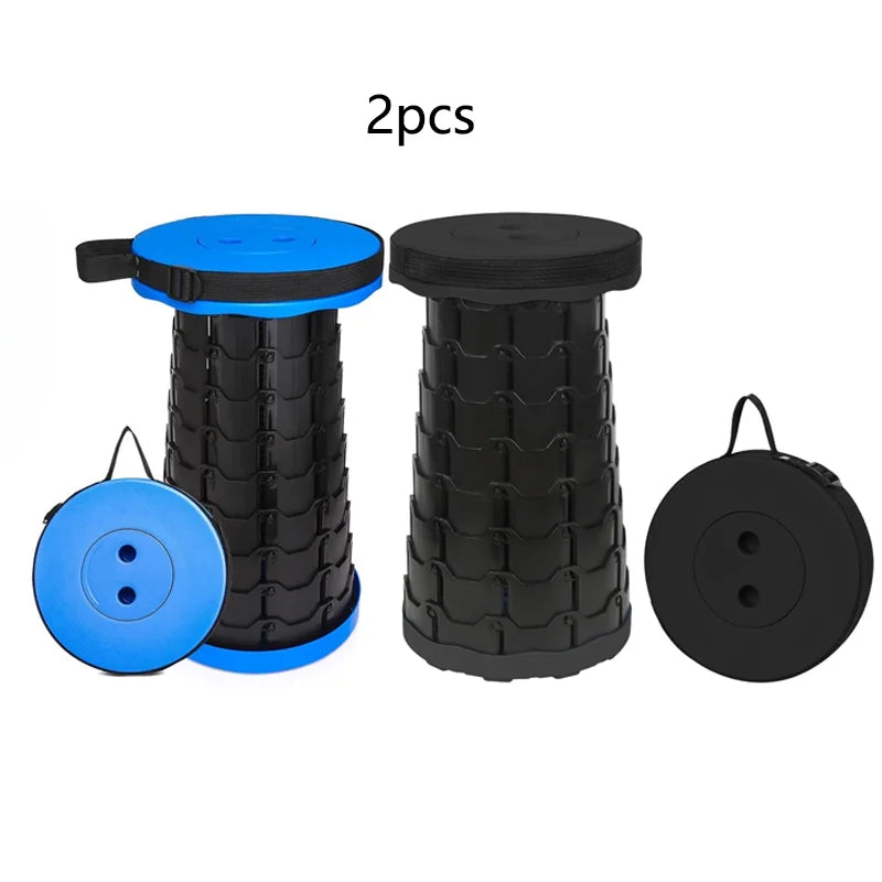 1/2Pcs Upgraded Foldable Stool, Thickened, Portable Foldable Stool, Retractable Stool, Suitable for Fishing, Hiking, Barbecue, Parties, Outdoor Activities, Gardening, Rainbow Stool, Camping Gear