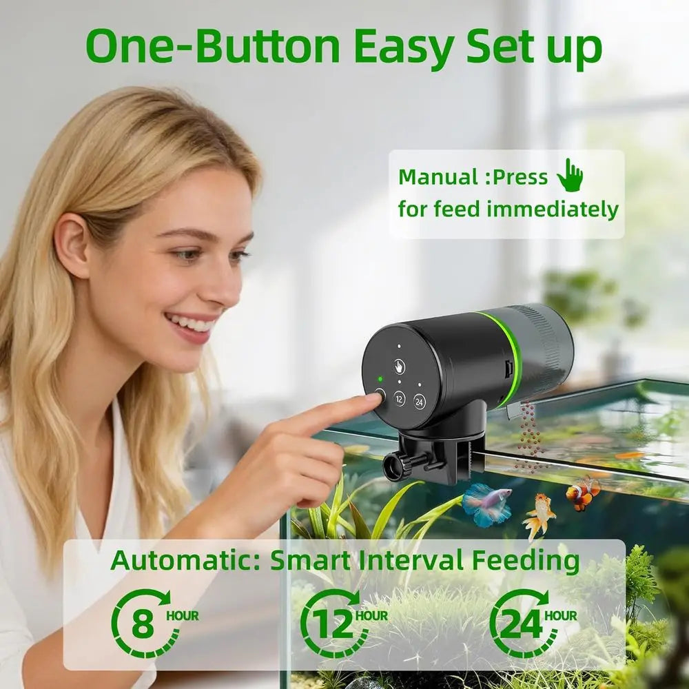 Automatic Fish Feeder With Timers And One Touch Setup