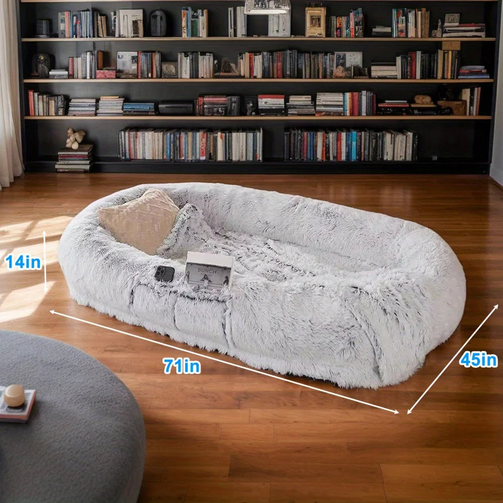 GUANGLIE Orthopedic Dog Bed With Washable Faux Fur