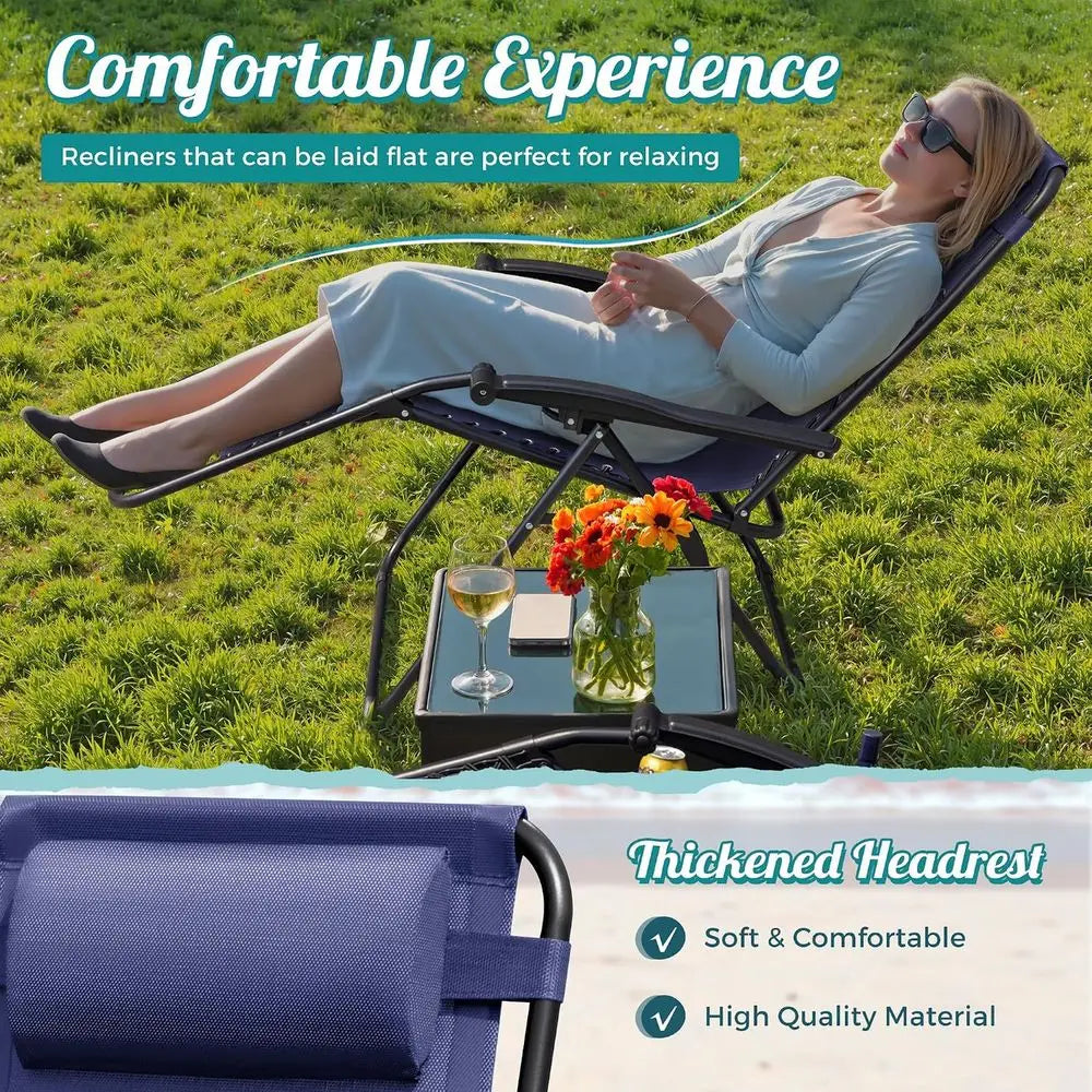 Zero Gravity Patio Chair With Cup Holder And Cushions