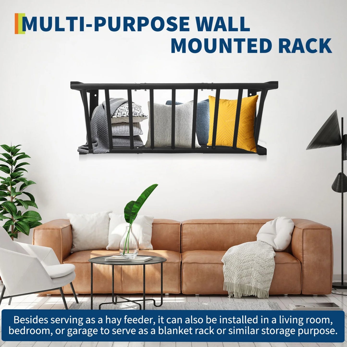 HiMISS Heavy Duty Wall Mount Hay Feeder Rack For Livestock