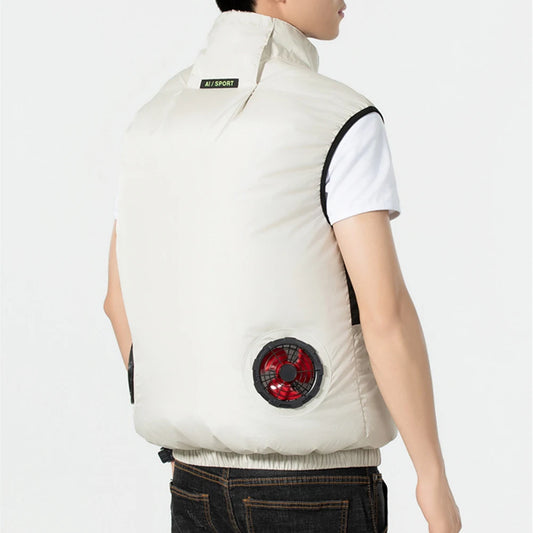 Wearable Cooling Vest With Air Conditioner Fan For Summer Outdoor