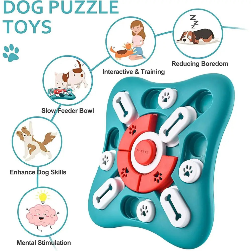 Dog Puzzle Toys, Treat Dispensing Enrichment Toys for IQ Training, Brain Stimulation, Interactive Mentally Stimulating Toys for