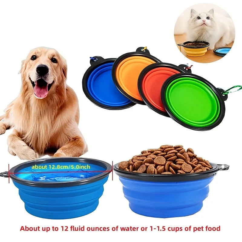 Durable TPR Collapsible Pet Food Bowl For Cats And Dogs