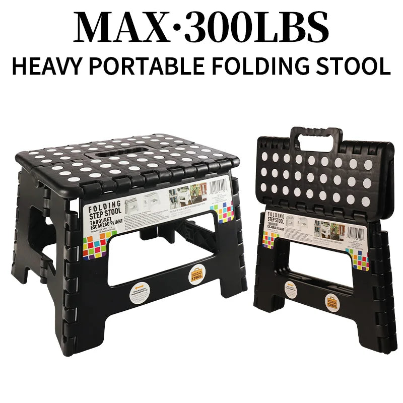 Folding Step Stool With Portable Handle Heavy Duty Plastic