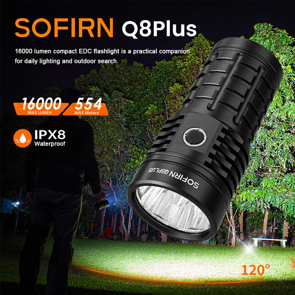 Sofirn Q8 Plus 16000lm USB C Rechargeable LED Flashlight