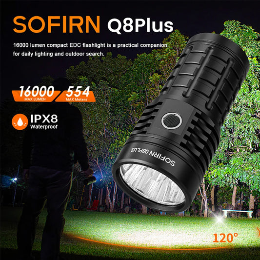 Sofirn Q8 Plus 16000lm USB C Rechargeable LED Flashlight