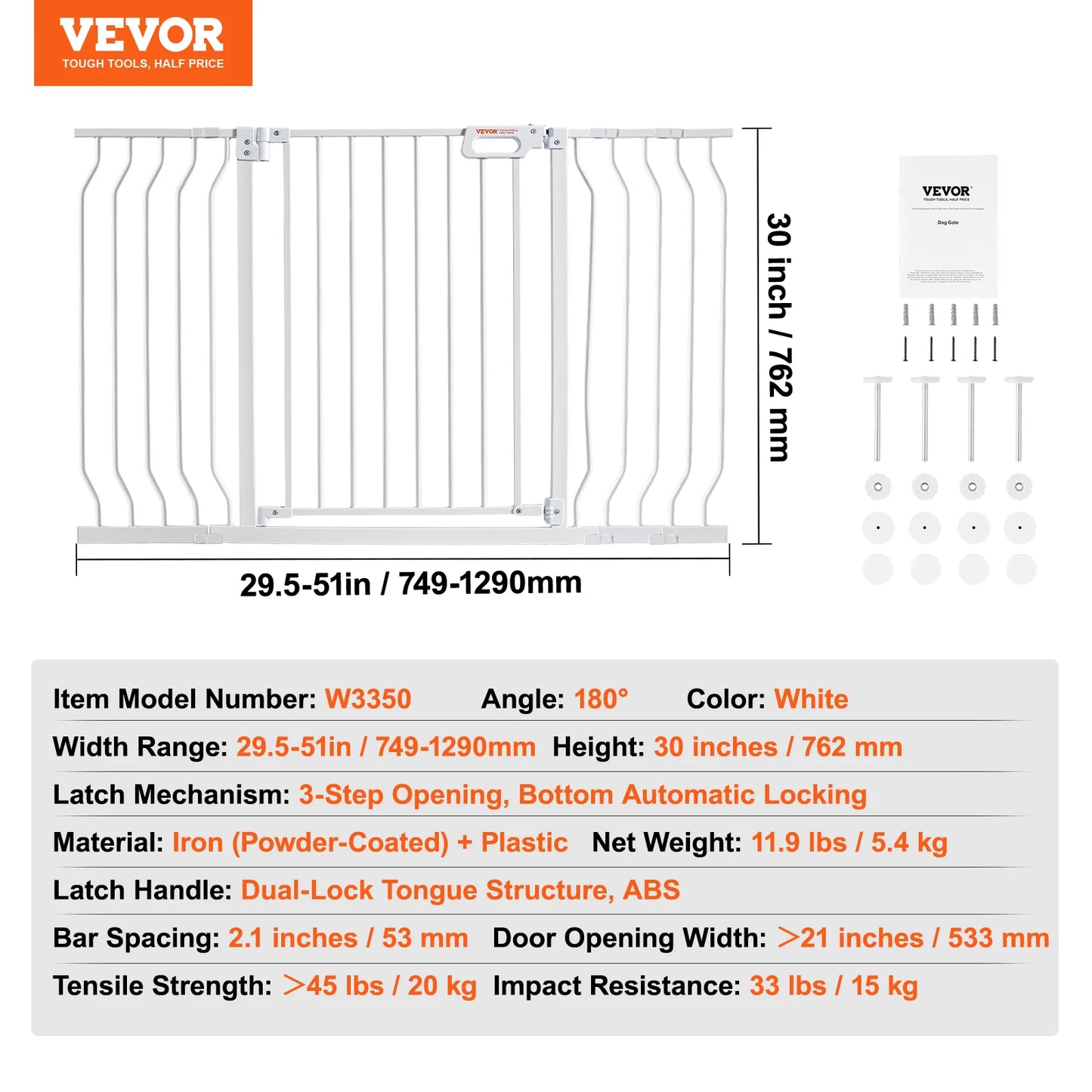 SucceBuy Baby Gate With Pressure Mount Walk Through