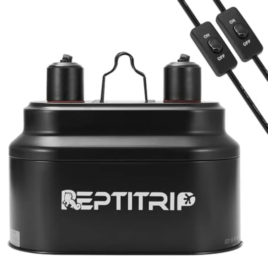 Dual Reptile Light Fixture With Switches UVB Bulb Compatibility