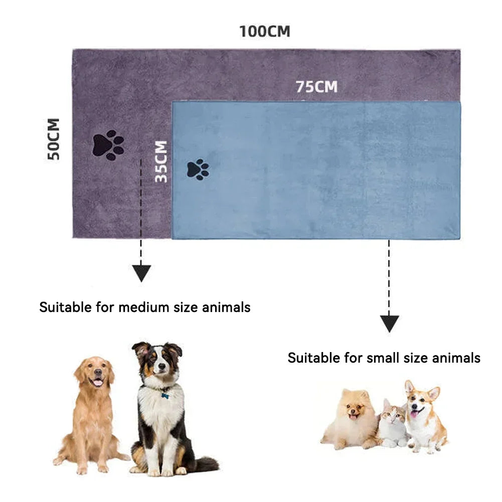 Pet Towel Ultra Absorbent Microfiber For Dogs And Cats