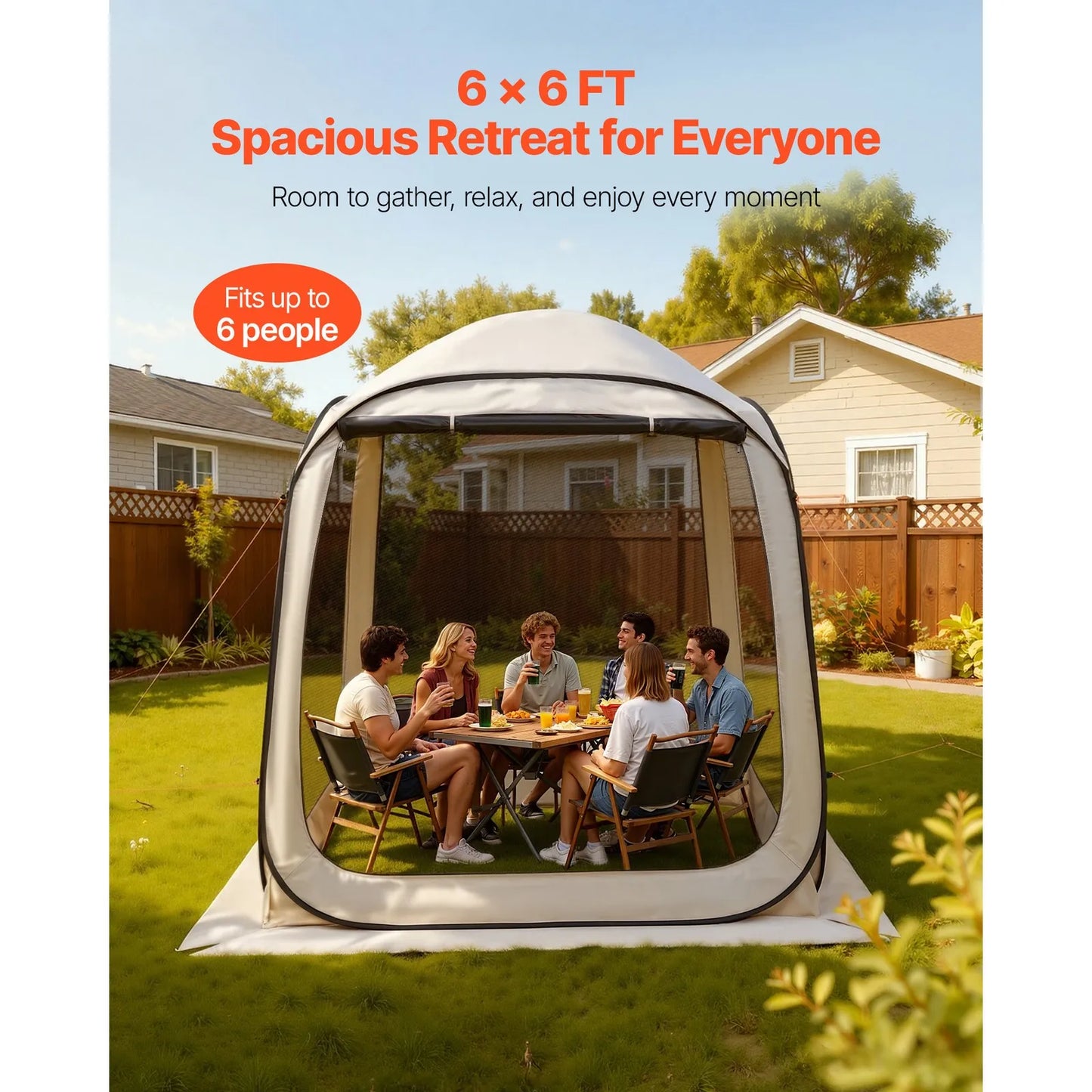 Pop Up Screen Tent Camping Mesh Gazebo Outdoor 4 6