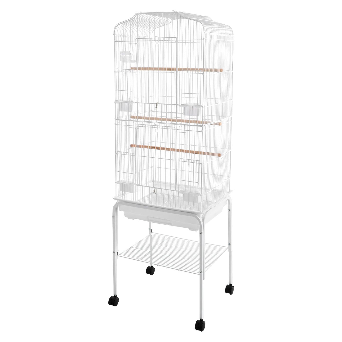 Bird Cage With Stand And Wheels Lockable Door For Cockatiels Parrots Finches