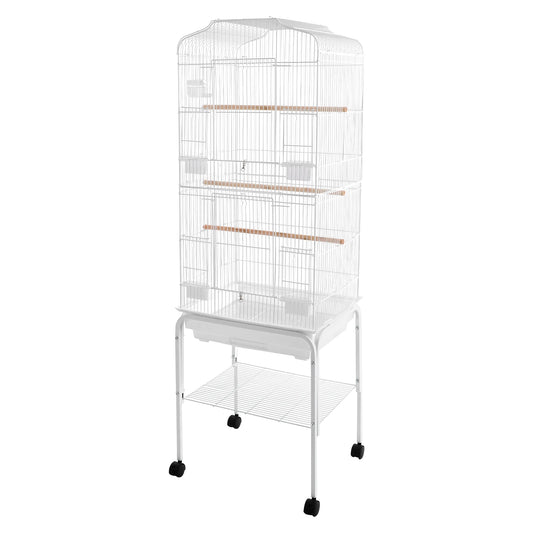 Bird Cage With Stand And Wheels Lockable Door For Cockatiels Parrots Finches