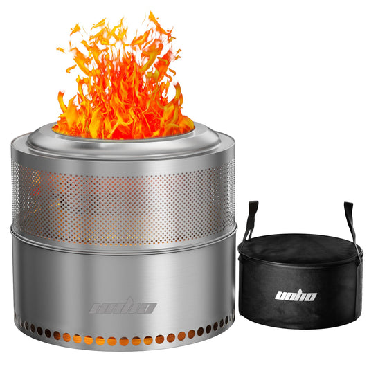 Wood Burning Firepit Stainless Steel Smokeless Carry Bag