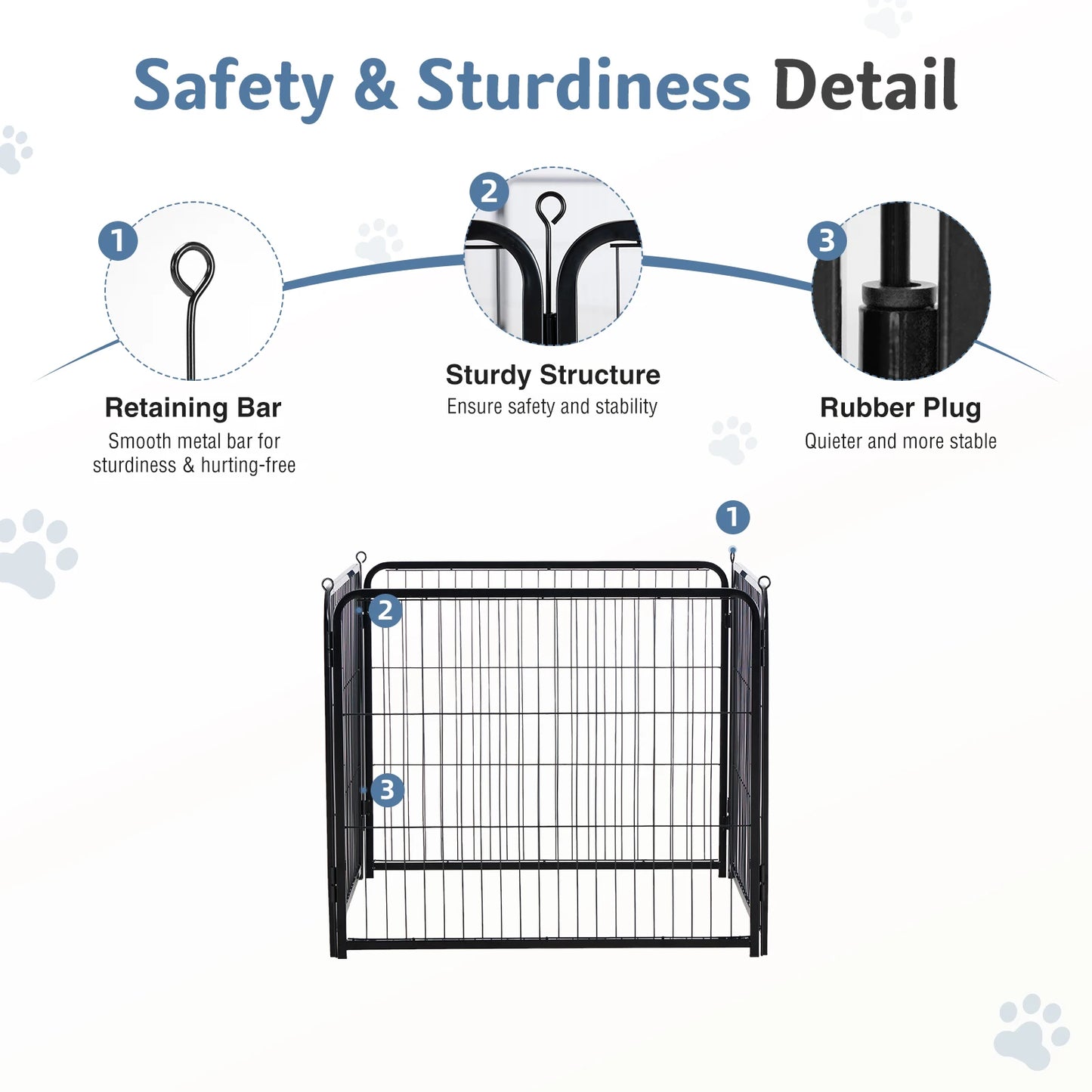 JHK Foldable Metal Dog Playpen For Indoor Outdoor Use