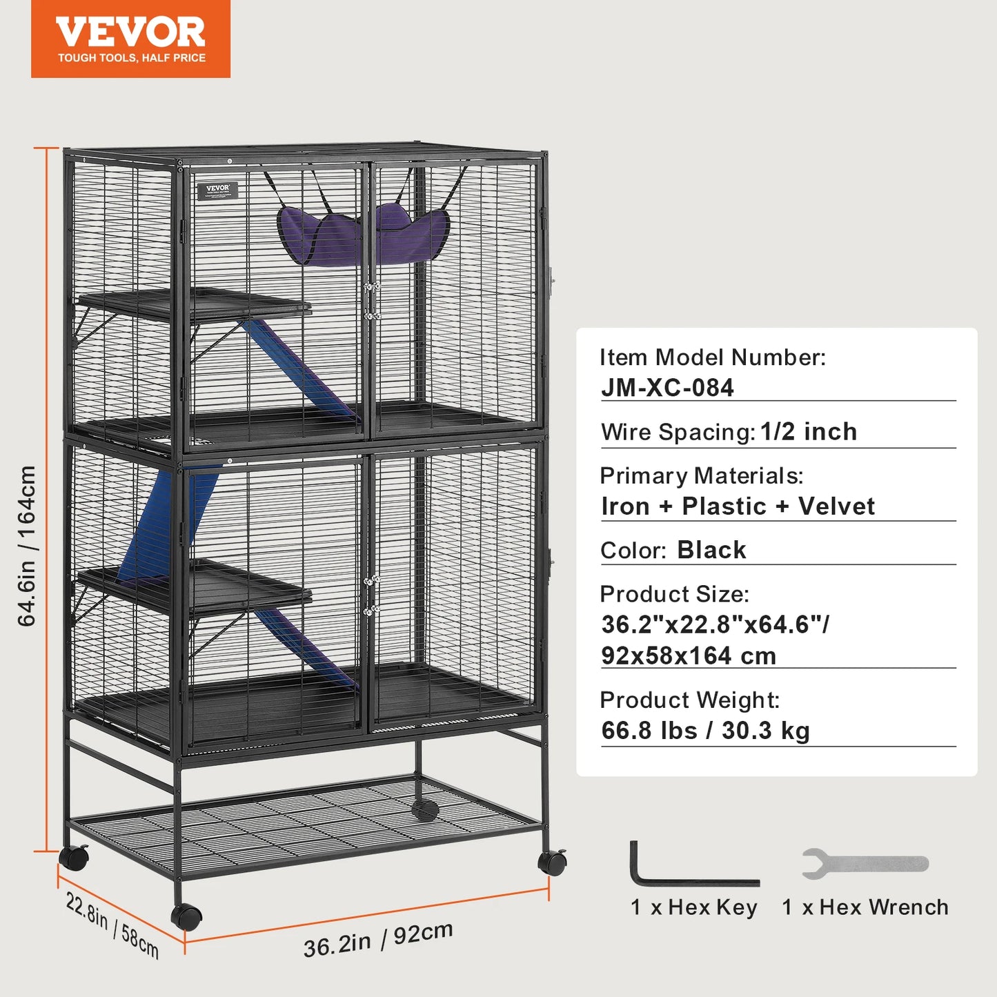 SucceBuy Rolling Metal Ferret Cage Four Tier Critter Nation Cage