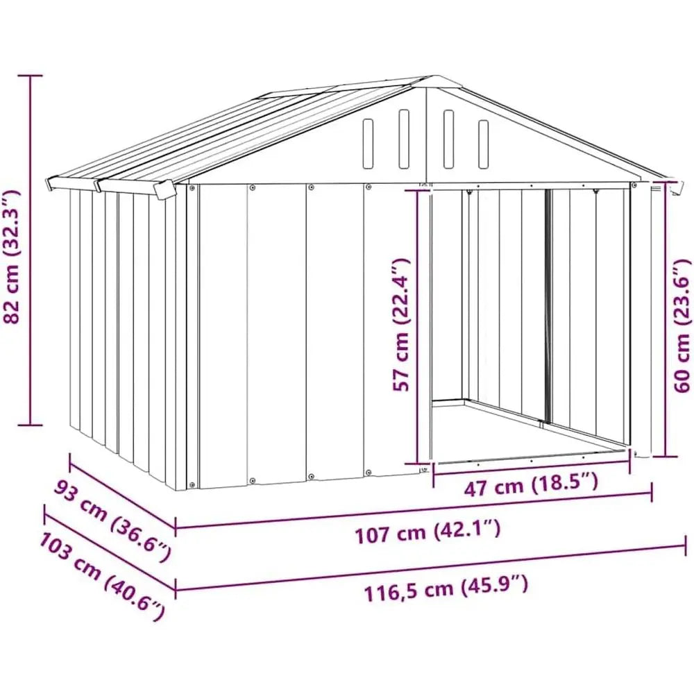 Durable Galvanized Steel Outdoor Dog House And Pet Kennel