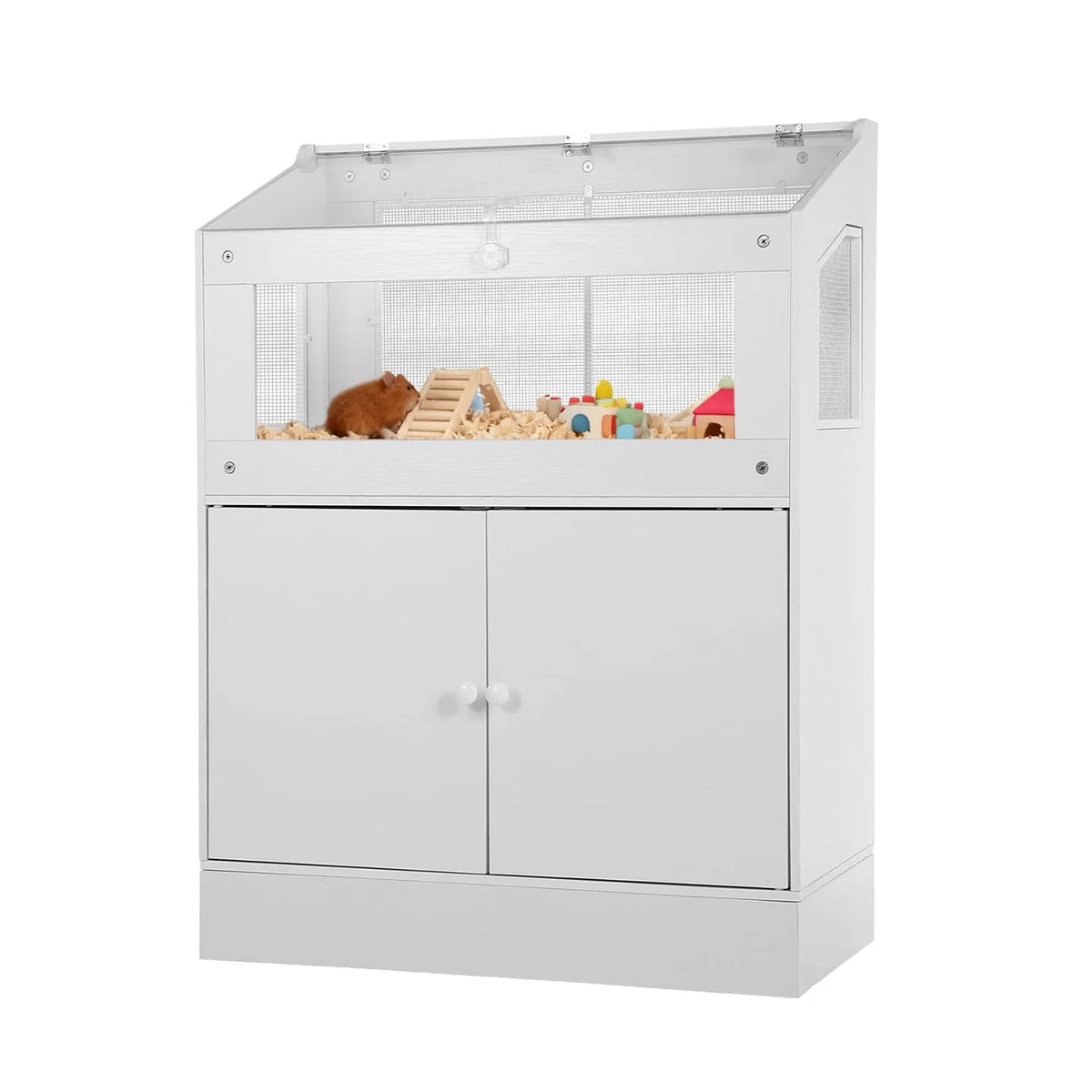 HiMISS Acrylic Small Animal Cage With Storage Cabinet And Ventilation