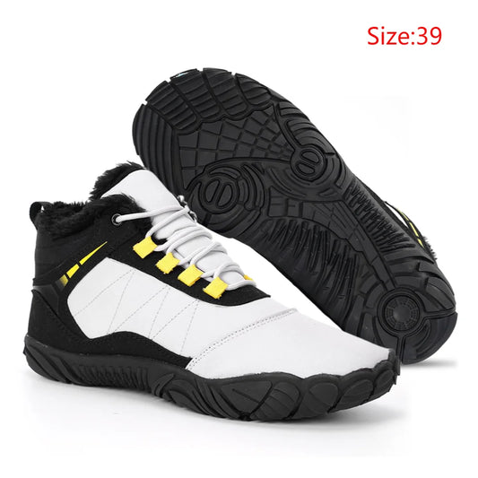 Shunmaii Winter Plush Barefoot Snow Boots Waterproof Non Slip