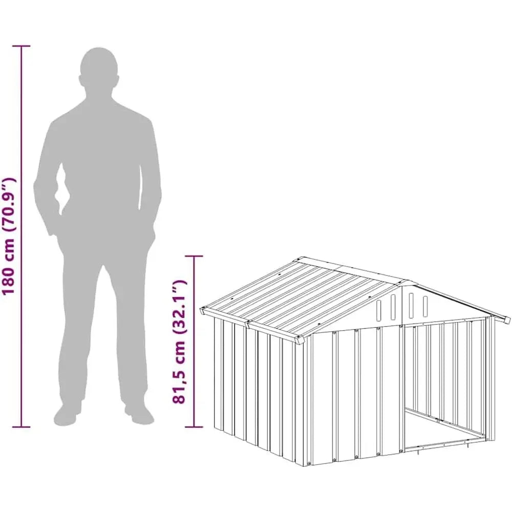 Durable Galvanized Steel Outdoor Dog House And Pet Kennel