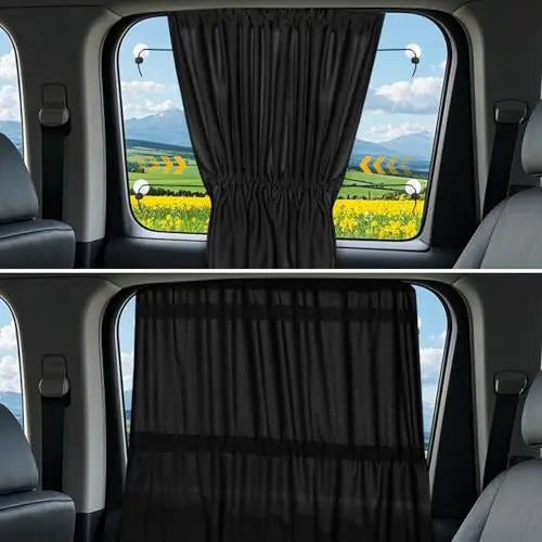 High-concerned 2 Pack Universal Car Window Curtains With Suction Cups