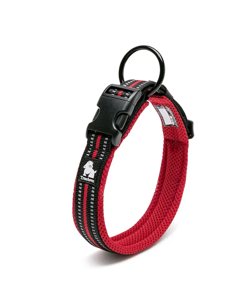 TrueLove Dog Collar Nylon Adjustable Padded Reflective Training TLC5011