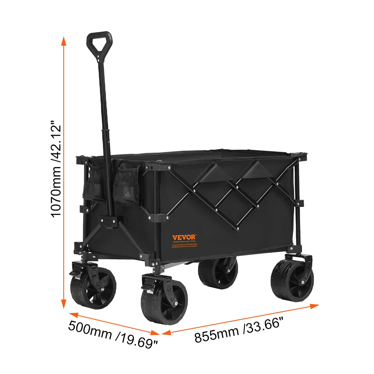 SucceBuy Collapsible All-Terrain Wagon With Drink Holders