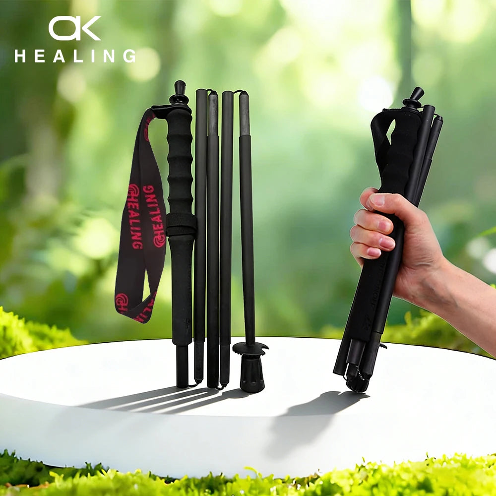 OKHEALING Ultralight Carbon Fiber Foldable Trekking Poles
