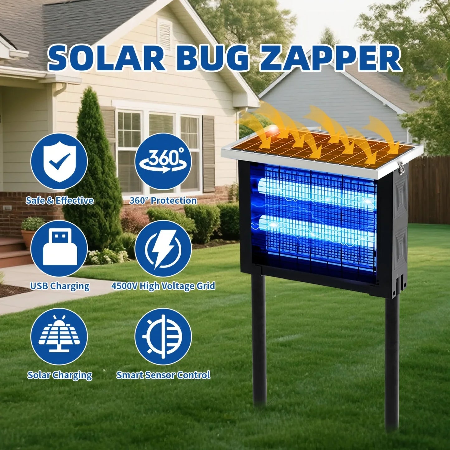 Powerful Solar Bug Zapper For Outdoor Mosquito Control
