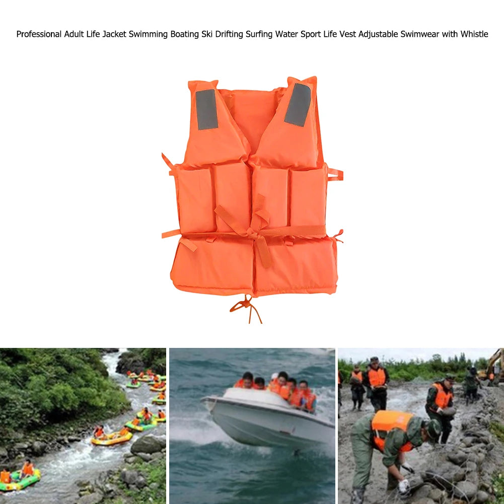 Life Jacket Survival Suit Fishing Life Jacket for Adult with Whistle Water Sports Survival for Kayaking Boating