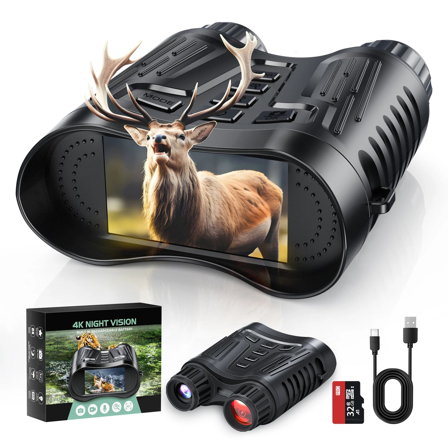 DIYIMI Night Vision Binoculars 8X Digital Zoom IR Illuminator